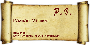 Pázmán Vilmos névjegykártya