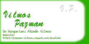 vilmos pazman business card